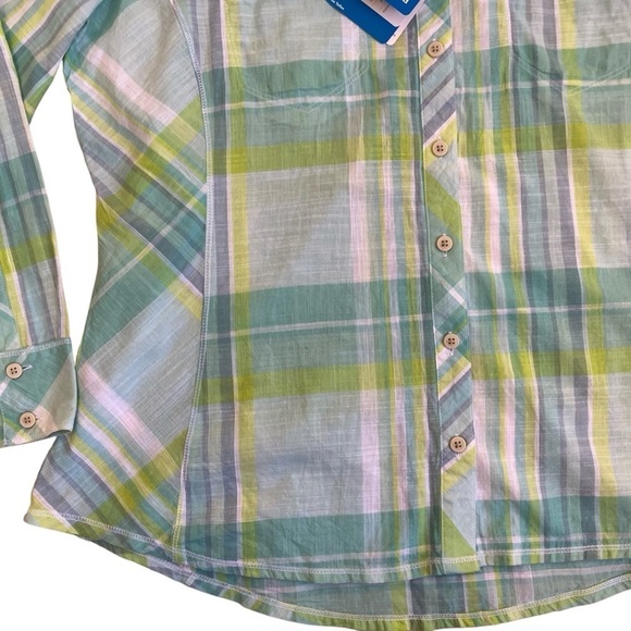 Columbia Camp Henry Shirt Tippet Plaid Roll-up Sleeve Casual Gauzy Hiking NWT 1X - Picture 5 of 16